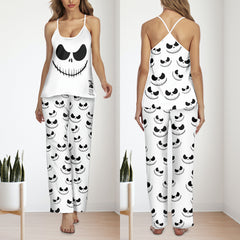 Black Face Art Cami Pajamas Sets For Women Sleepwears Combo