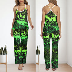 Green Brush Art Pajamas Sets For Women Sleepwears Combo