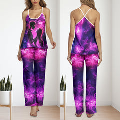 Purple Couple Art Pajamas Sets For Women Sleepwears Combo