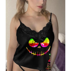 Bundle of Glowing Skull Gothic Sleepwears Sets & Tear Me Apart Sexy Cut Out String Bikini Set