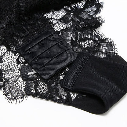 Welcome to the world of allure and elegance with the Nightmare Bandage Women's Bodysuit Sexy Hollow Lace Push Up. 
