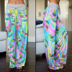 Rainbow Emo Nightmare Women's High-waisted Wide Leg Pants | Wonder Skull