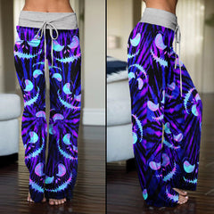 Tiedye Violet Nightmare Women's High-waisted Wide Leg Pants | Wonder Skull