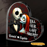 Till Our Last Breath - Customized Skull Couple Crystal Heart Anniversary Gifts