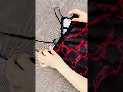 Twice Temptation Midnight Nightgown Lace Sleepwear Set