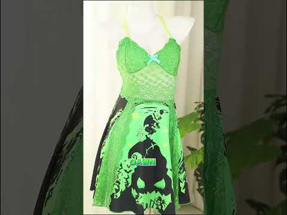 Sexy and Chic Green Art Lace Babydoll Nightgown