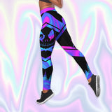 Purple Gradient Nightmare Tank Top and Leggings Set - Wonder Skull