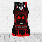 Red Nightmare Tank Top and Leggings Set - Wonder Skull
