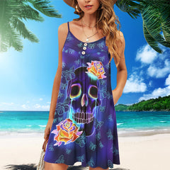 Skull Butterfly Short Cami Dress - Wonder Skull