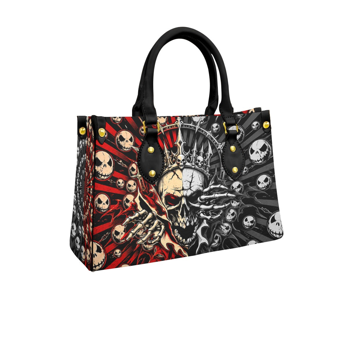 Wonder Skull structured tote bag solves the "I can't find anything in my bag" problem. The roomy interior fits your tablet, phone, wallet, water bottle, umbrella, and cosmetics — without the overstuffed look. Multiple interior pockets keep everything organized, so you're never digging around at checkout. Reinforced rivet corners and quality metal hardware ensure the bag holds up to daily use. Whether you're heading to work, running errands, or catching a flight, this tote keeps you looking put-together.