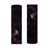 Violet Rose Skull Sublimation Socks - Wonder Skull