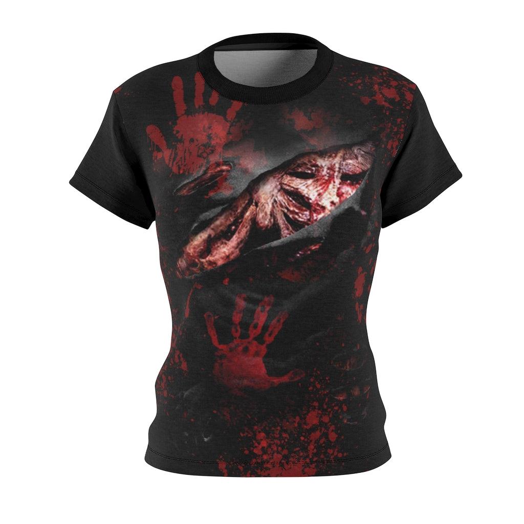Creepy Halloween All Over Print T-shirt For Women - Wonder Skull