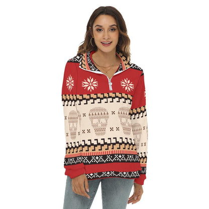 Skull Ugly Women's Borg Fleece Sweatshirt With Half Zip - Wonder Skull