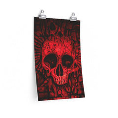 Crimson Skull Art Premium Matte Vertical Posters - Wonder Skull