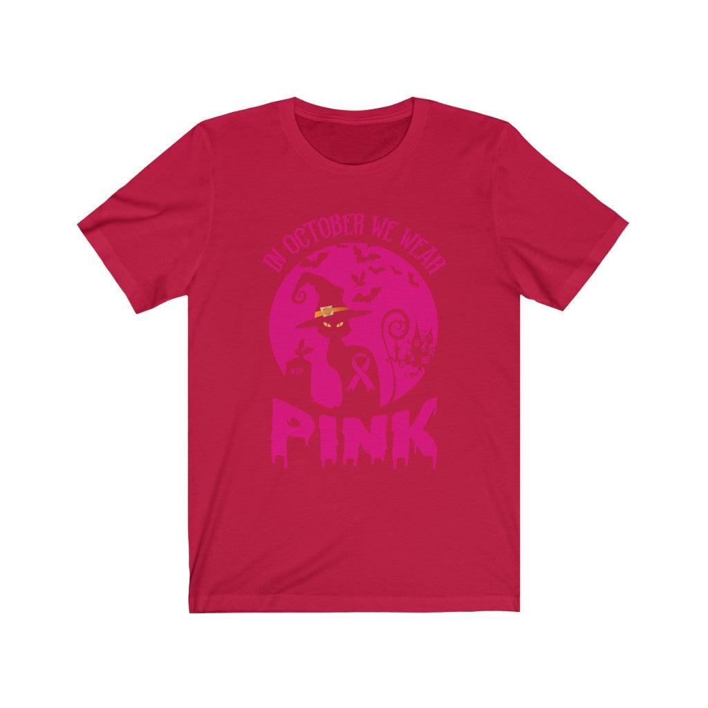 In October We Wear Pink Cat T-Shirt - Wonder Skull