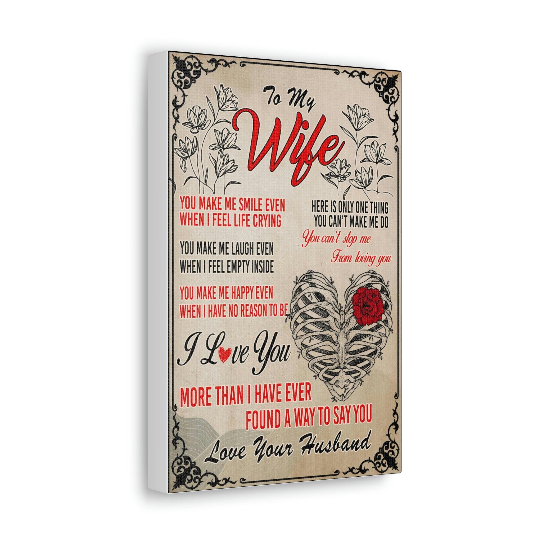 To My Wife - Classic Canvas For Valentines - Wonder Skull