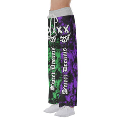 Sweet Dream Half Blue Purple High-waisted Wide Leg Pants - Wonder Skull