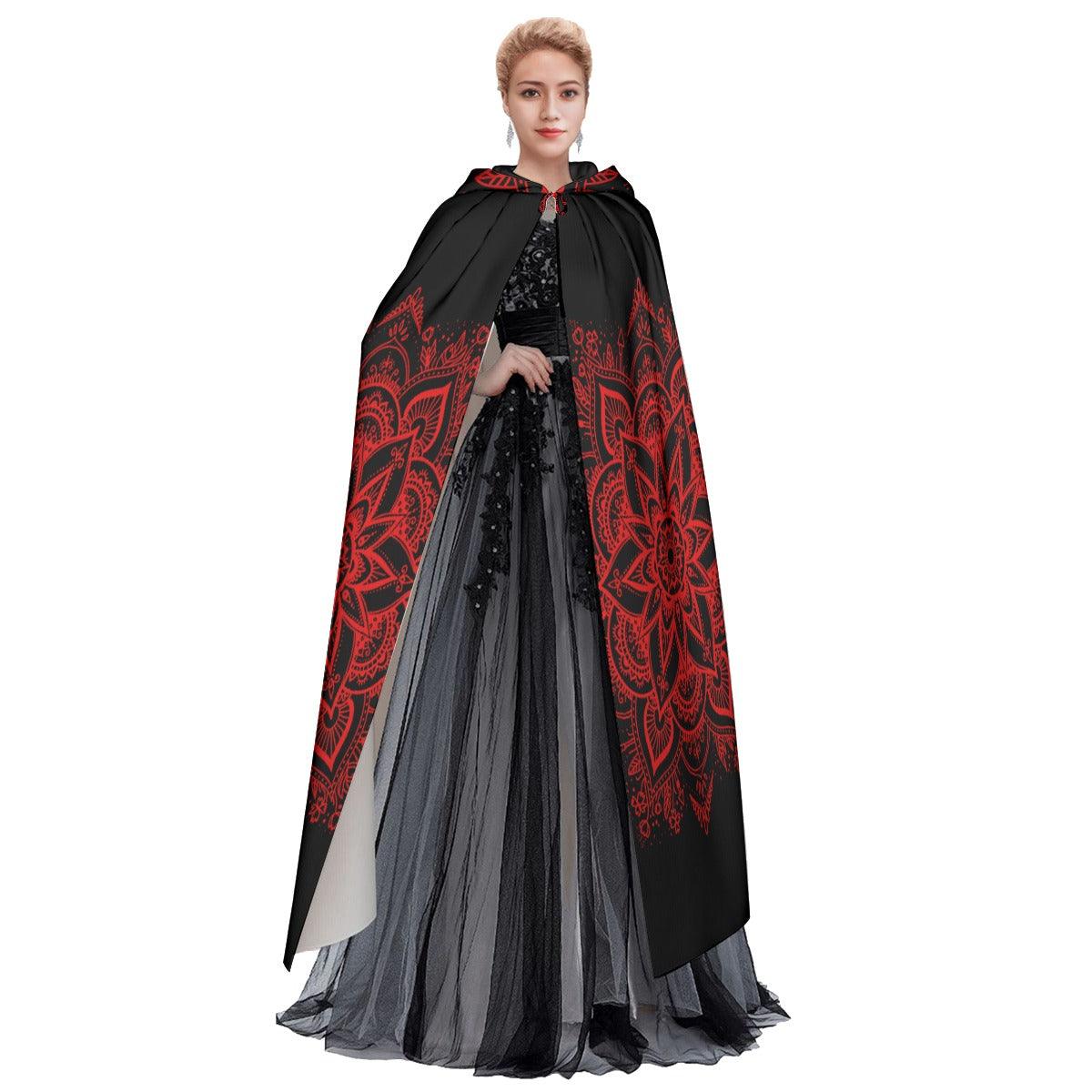 Red Skull Mandala Hooded Cloak - Wonder Skull