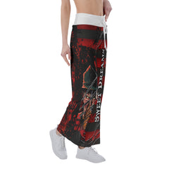 Sweetdream Skull Horror Art Women's High-waisted Wide Leg Pants | Wonder Skull