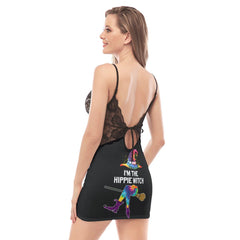 Tie Dye I'm The Hippie Witch Lace Chemise Nightgown - Wonder Skull