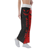 Black Red Horror Smile High-waisted Wide Leg Pants - Wonder Skull