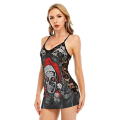 Gothic Christmas Skull Lace Cami Dress - Wonder Skull