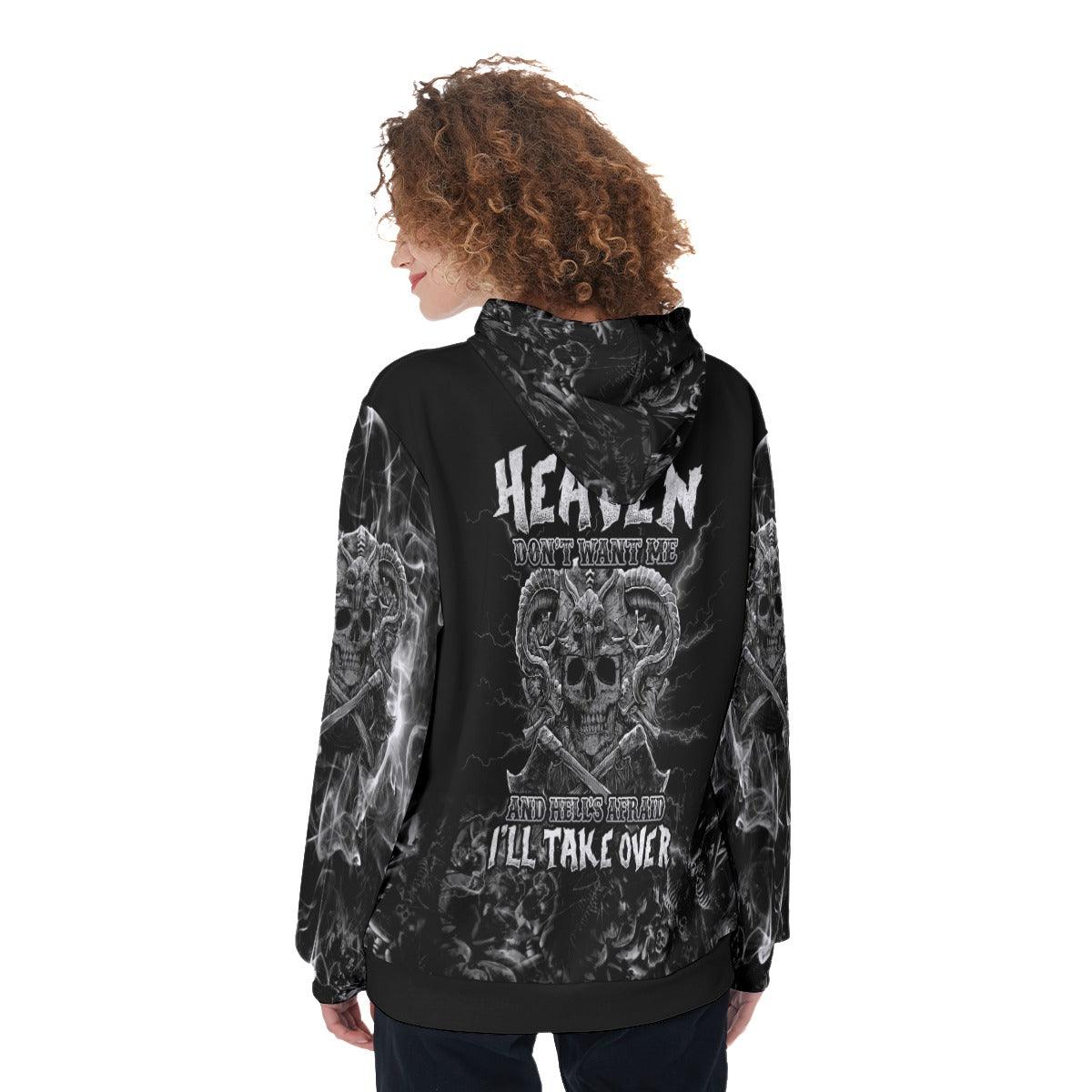 Heaven Don't Want Me Funny Hoodie For Women - Wonder Skull