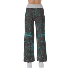 Skull Cyan Eye Pajama Pants Print Palazzo Lounge - Wonder Skull