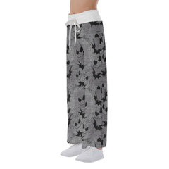 Halloween Grey Nightmare Bat Women's High-waisted Wide Leg Pants | Wonder Skull