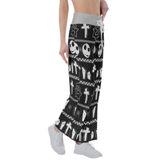 Goth Nightmare High-waisted Straight-leg Trousers - Wonder Skull