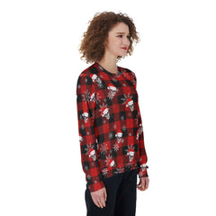 Skull Buffalo Plaid Heavy Fleece Sweatshirt - Wonder Skull