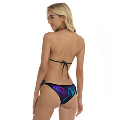 Skull Gothic Ocean Flame Micro Triangle Bikini Swimsuit - Wonder Skull