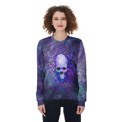 Purple Skull Galaxy Heavy Fleece Sweatshirt - Wonder Skull