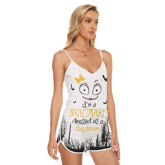 Nightmare Bat V-neck Cami Romper - Wonder Skull