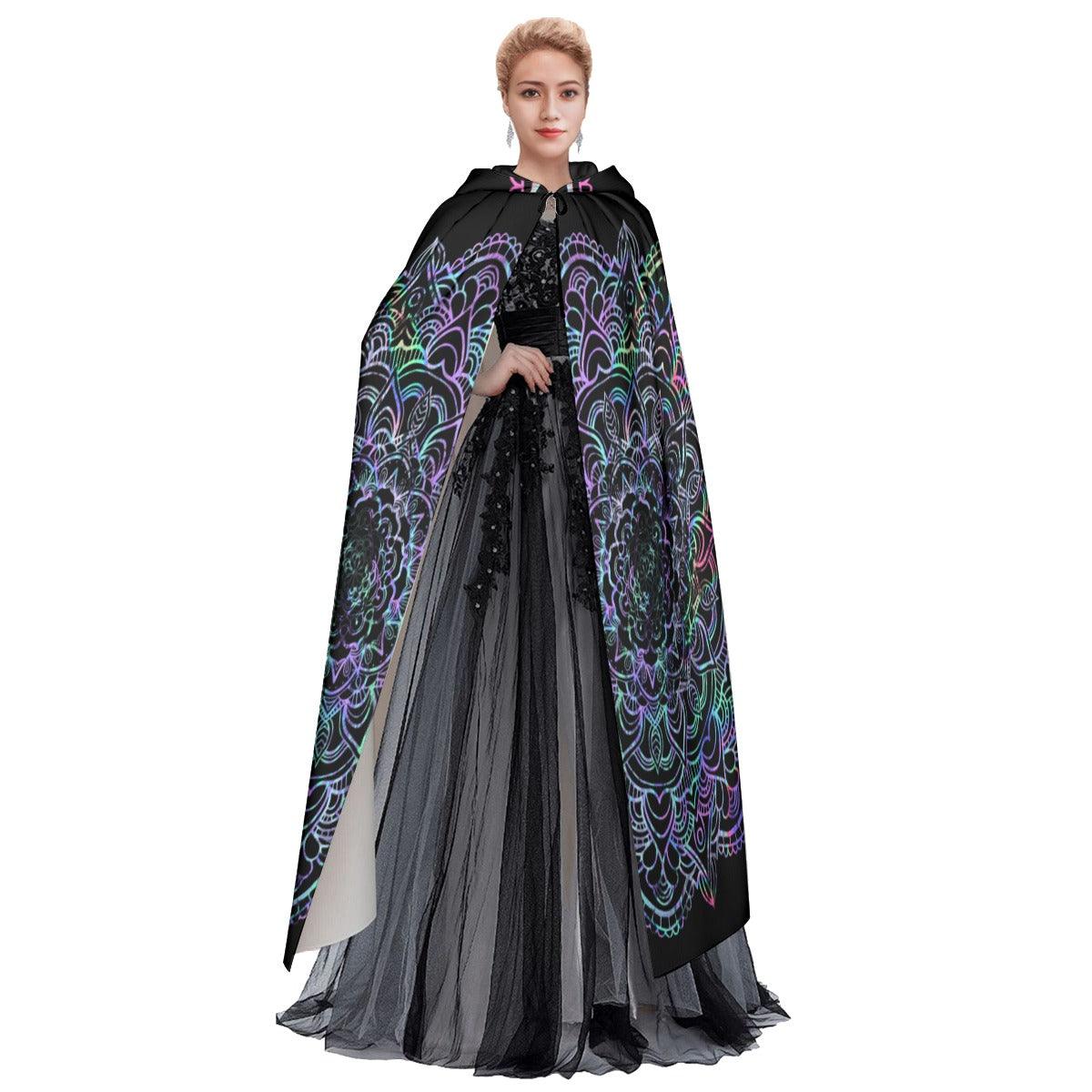 Holographic Skull Mandala Hooded Cloak - Wonder Skull