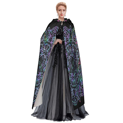 Holographic Skull Mandala Hooded Cloak - Wonder Skull