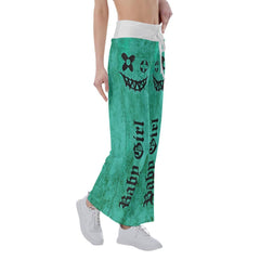 Green In The Horror Smile High-waisted Straight-leg Trousers - Wonder Skull