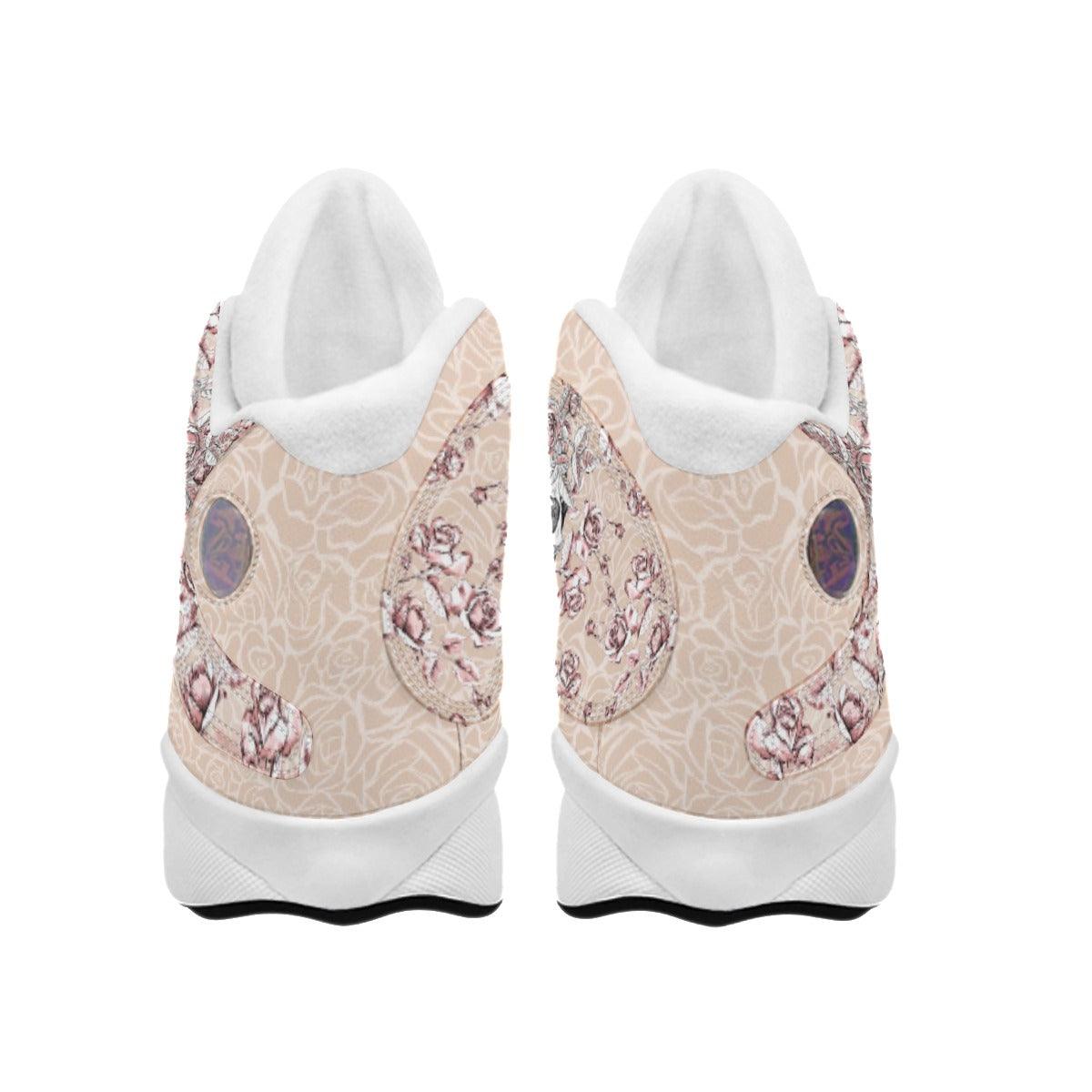 Skull Rose Flower Pattern Women's Sneaker Shoes - Wonder Skull
