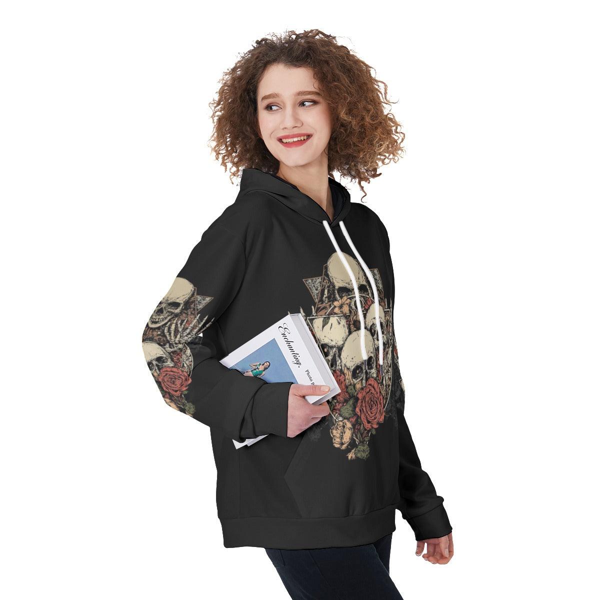 Stuck Between IDK IDC And IDGAF Funny Hoodie For Women  - Wonder Skull