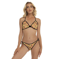 Sparkling Yellow Skull Micro Triangle Bikini Swimsuit - Wonder Skull