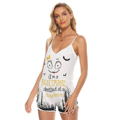 Nightmare Bat V-neck Cami Romper - Wonder Skull