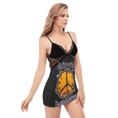 Hippie Halloween Lace Chemise Nightgown - Wonder Skull