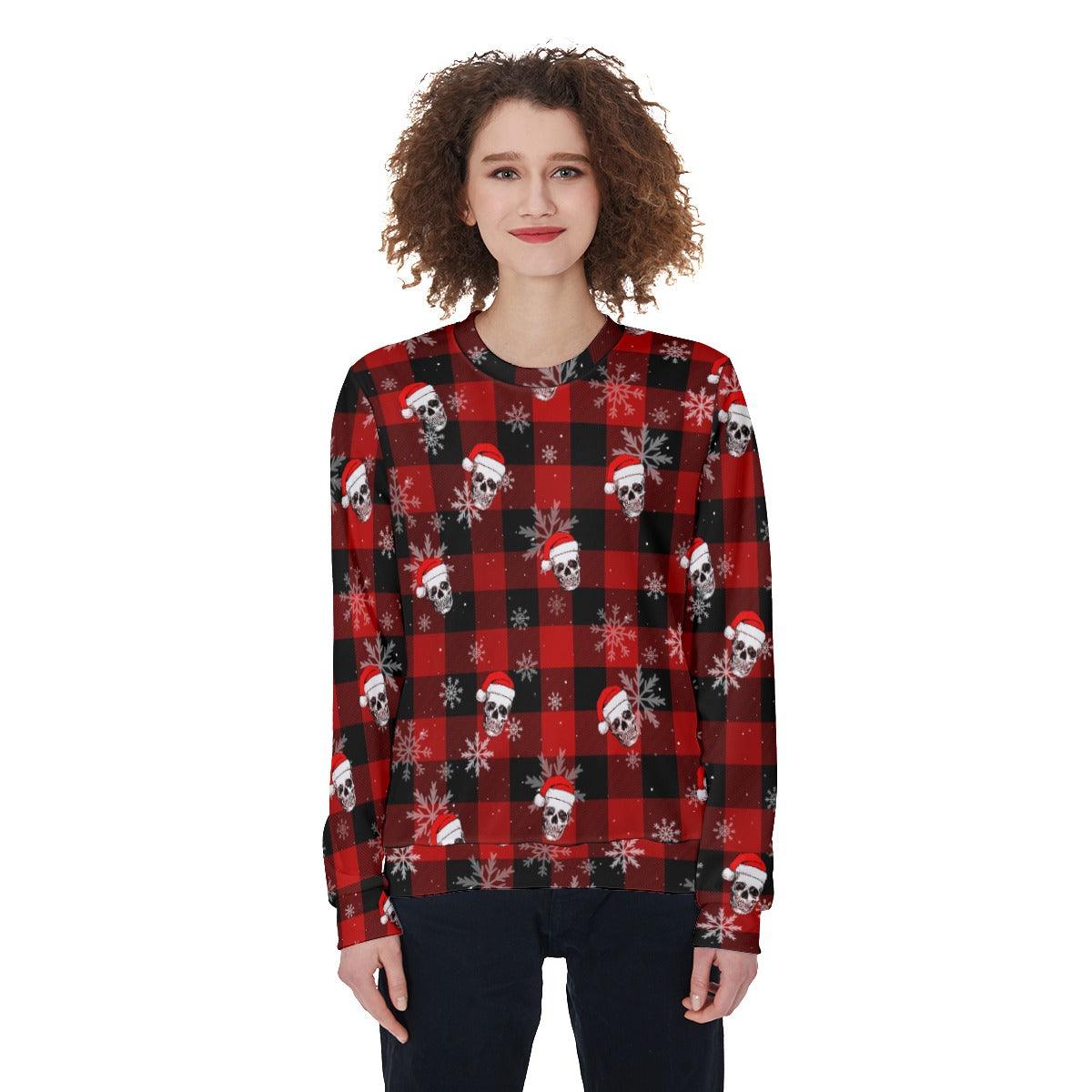 Skull Buffalo Plaid Heavy Fleece Sweatshirt - Wonder Skull