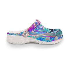 Skull Hologram All-Over Print Women's Classic Clogs - Wonder Skull