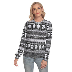 Skull Ugly Slim Round Neck Sweatshirt - Wonder Skull