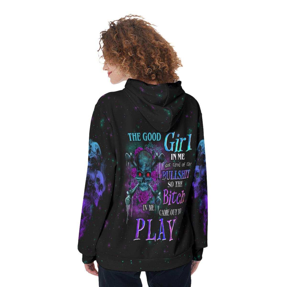 Gothic Skull The Good Girl In Me Funny Hoodie For Women - Wonder Skull