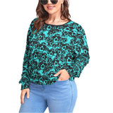 Cyan Chaotic Skull Backless Sweatshirt With Bat Sleeve - Wonder Skull