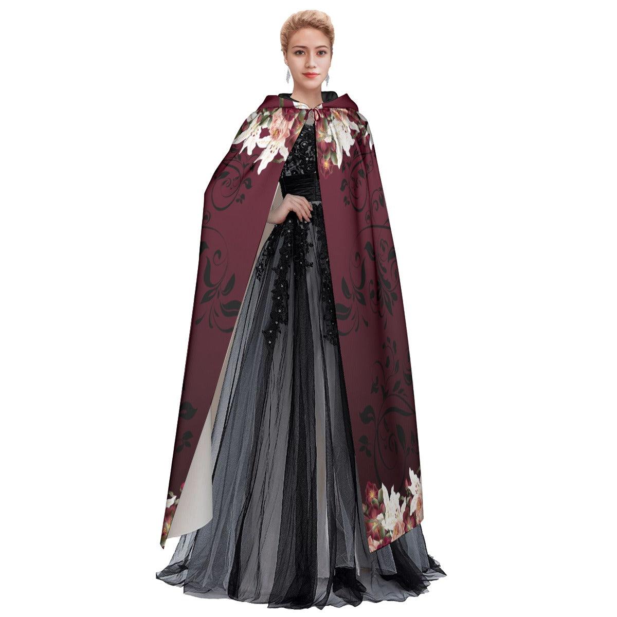 Skull Flower Garden Hooded Cloak - Wonder Skull
