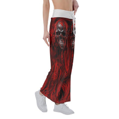 Red Blood Dripping Skull High-waisted Wide Leg Pants - Wonder Skull