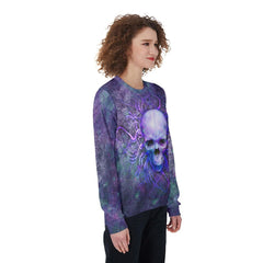 Purple Skull Galaxy Heavy Fleece Sweatshirt - Wonder Skull